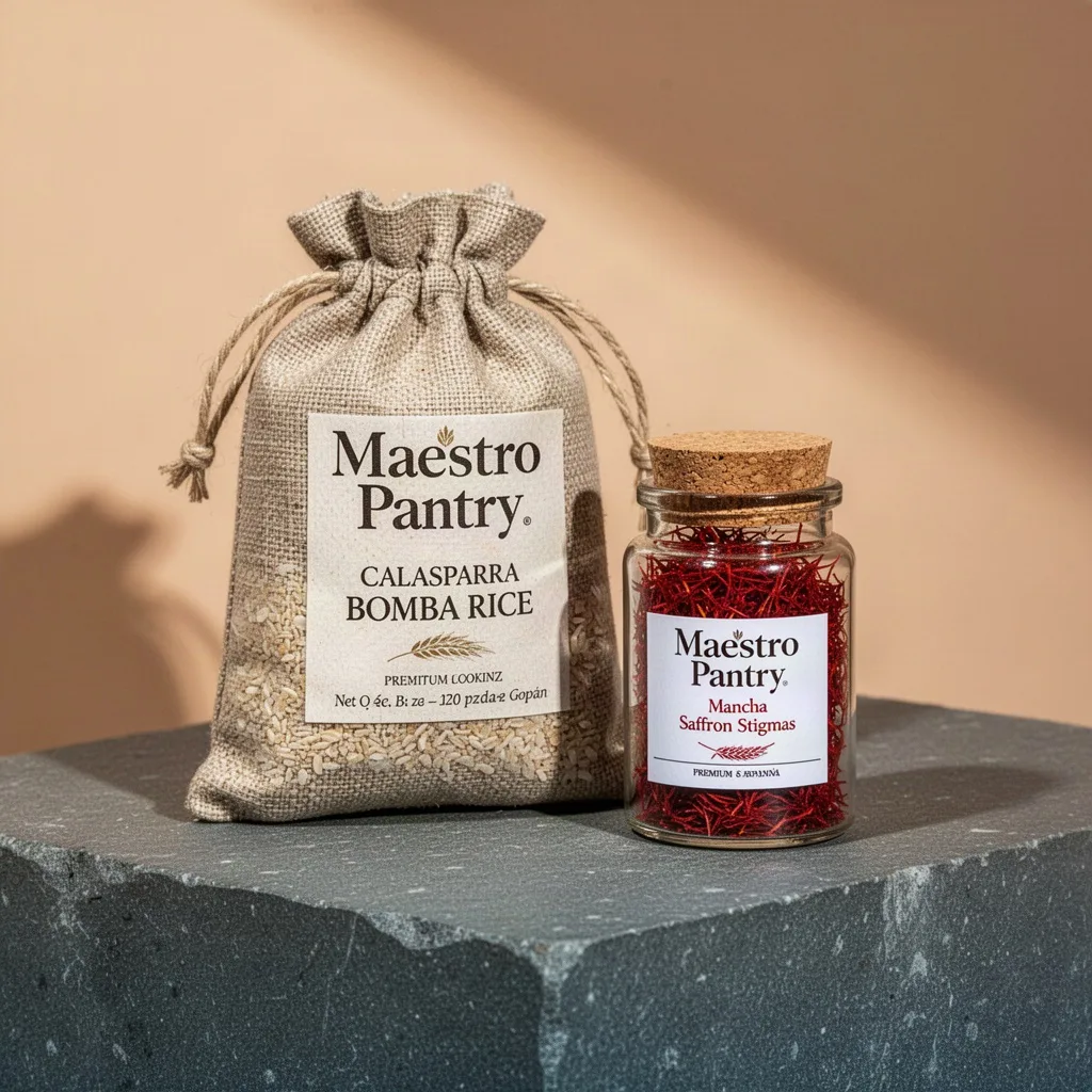 Maestro Pantry Calasparra Bomba Rice and Mancha Saffron Stigmas Reserve