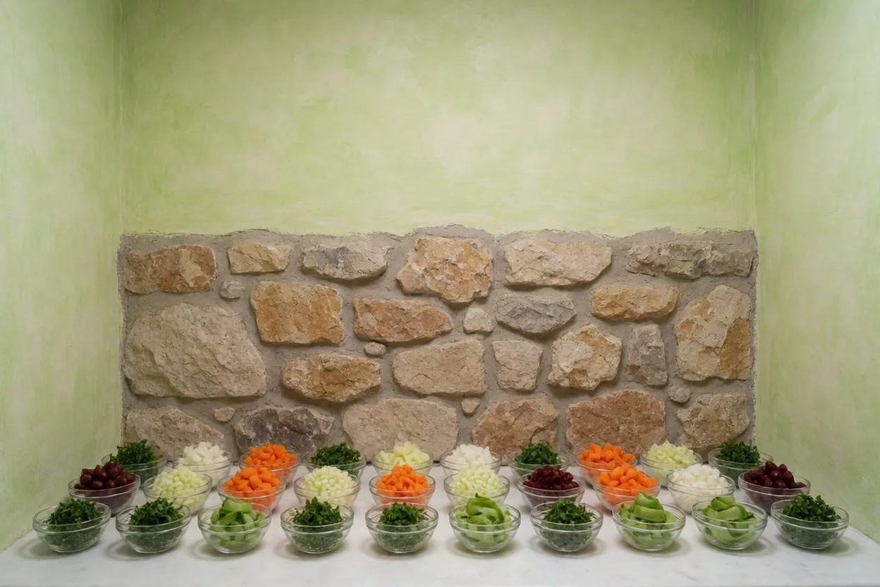 Tabla de cortes clásicos: juliana, brunoise, mirepoix y chifonade
